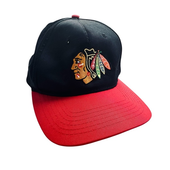VTG '90s A.J.M. Chicago Blackhawks NHL Snapback Hat Cap - Picture 2 of 8
